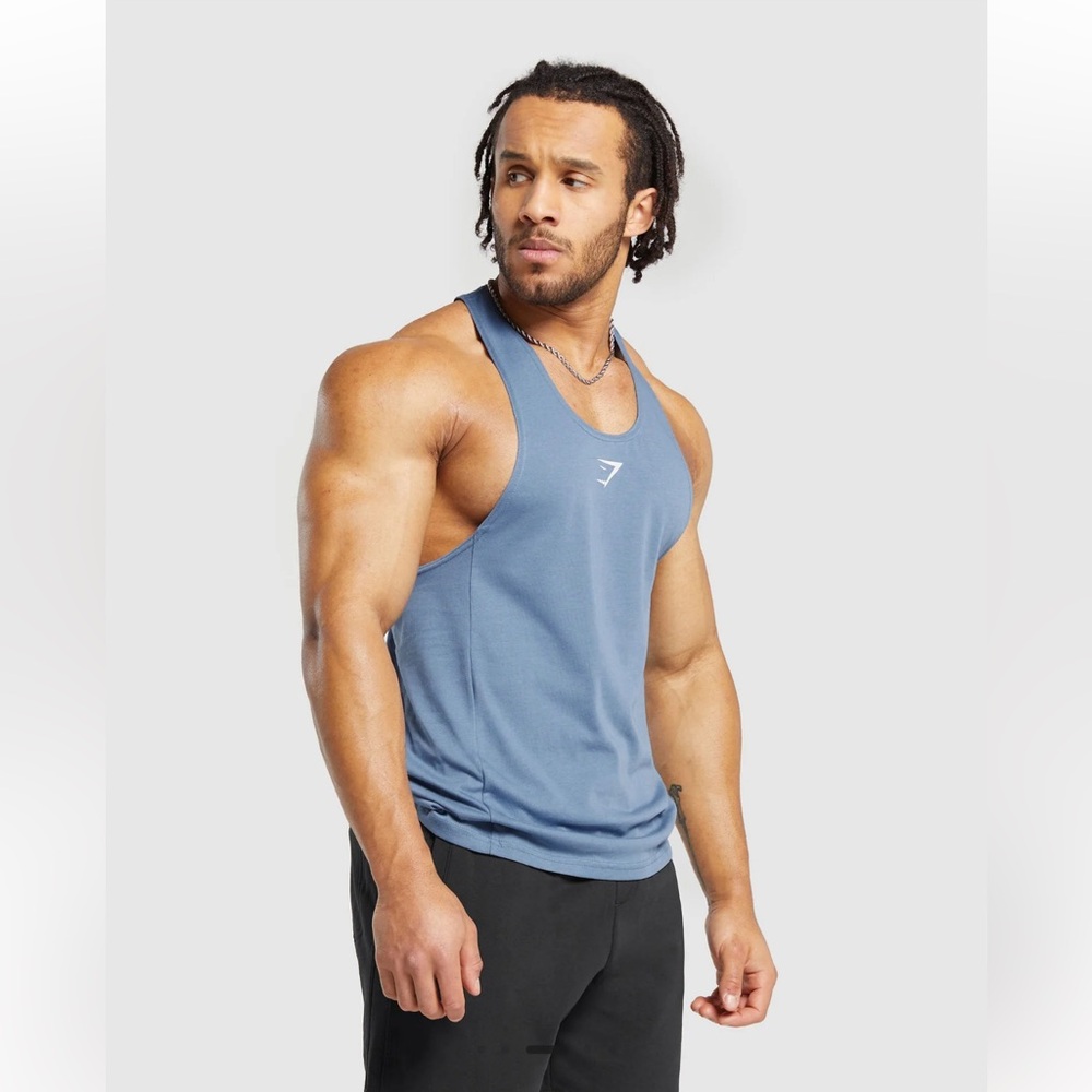 Large NWT Gymshark Blue React Stringer Slim Fit